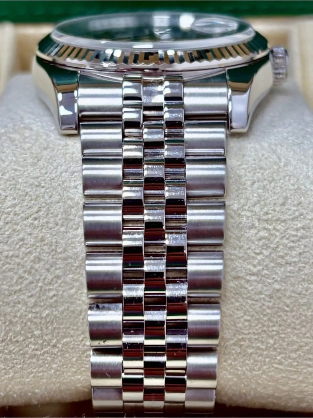 Rolex Black Dial Datejust Stainless Steel Bracelet Watch